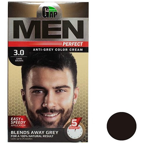 کیت رنگ مو مردانه گپ مدل Men Perfect شماره 3.0 - قهوه ای تیره